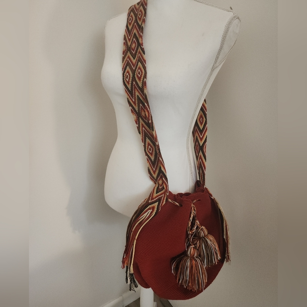 Colorful Authentic Large Wayuu 100% original crocheted and braided crossbody